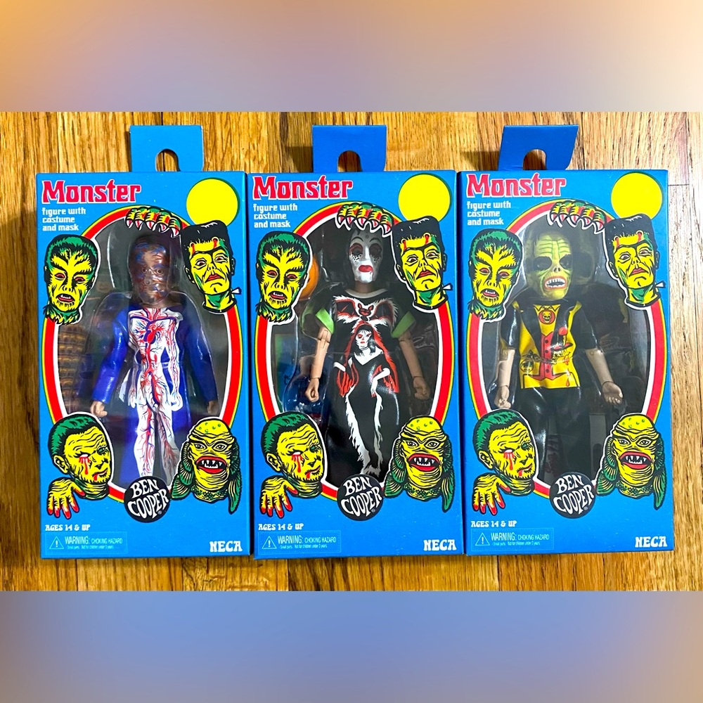 NECA BEN COOPER MONSTER COSTUME KID PHANTOM, INVISIBLE MAN, VAMPIRE GIRL FIGURES